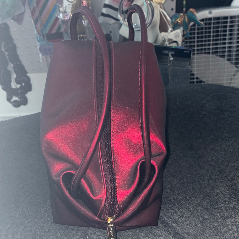 St. John Shimmering Burgundy Cosmetic Bag